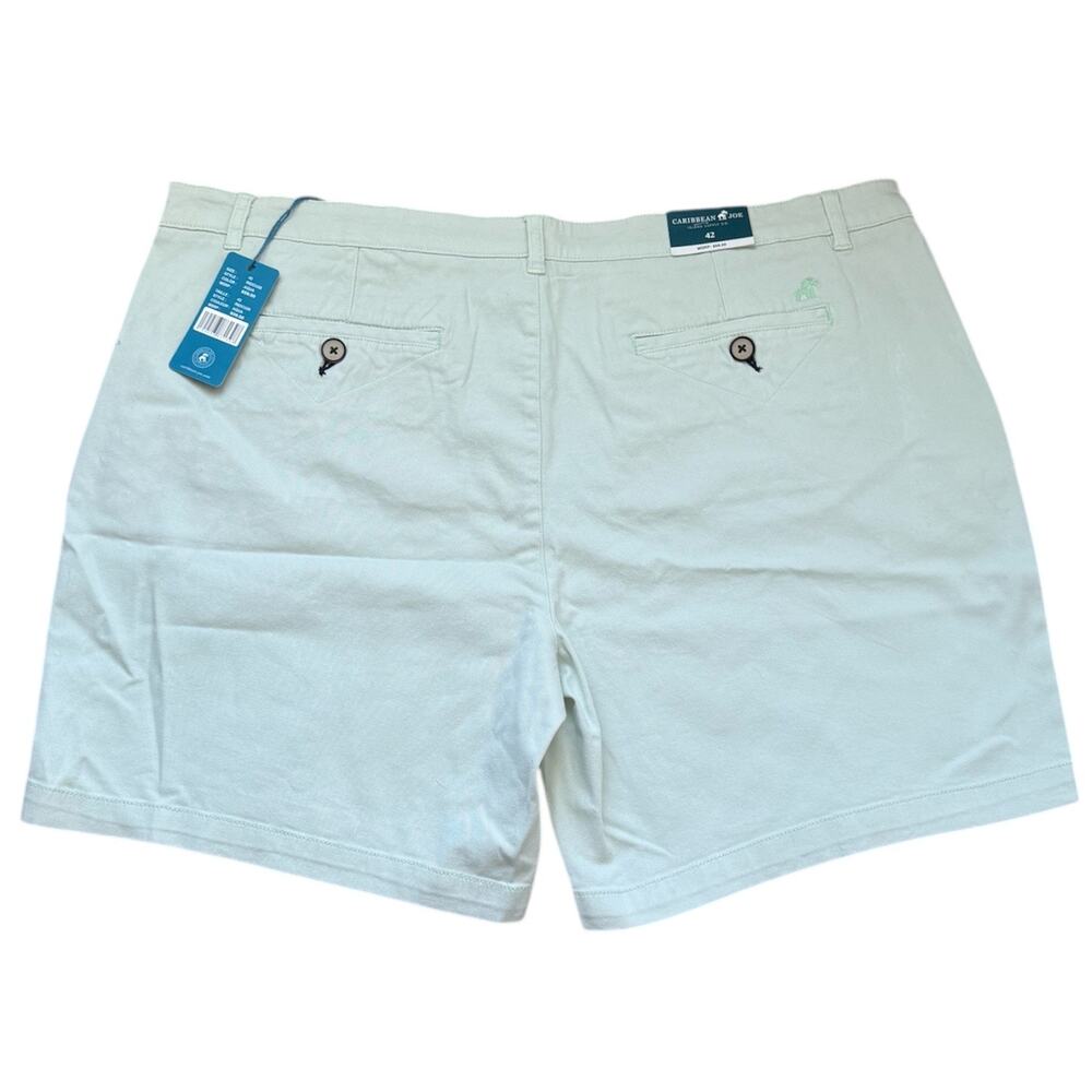 Caribbean Joe Shorts Mens Chino Aqua Size 42 Cotton Golf Stretch Comfort - Picture 3 of 7